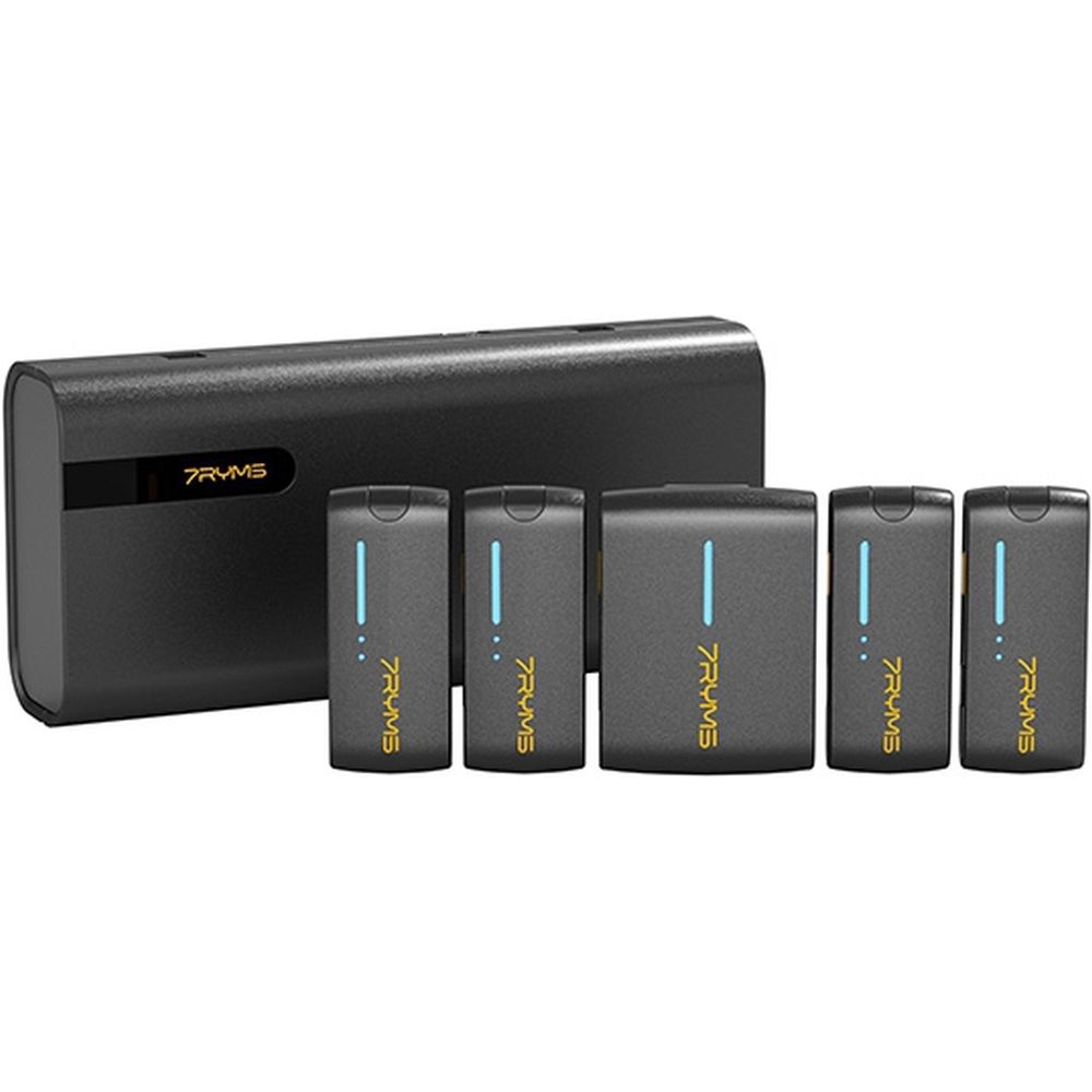 7RYMS Microfono wireless iRay DW40 con 4 trasmettitori, nero