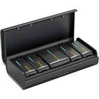 7RYMS Microfono wireless iRay DW40 con 4 trasmettitori, nero