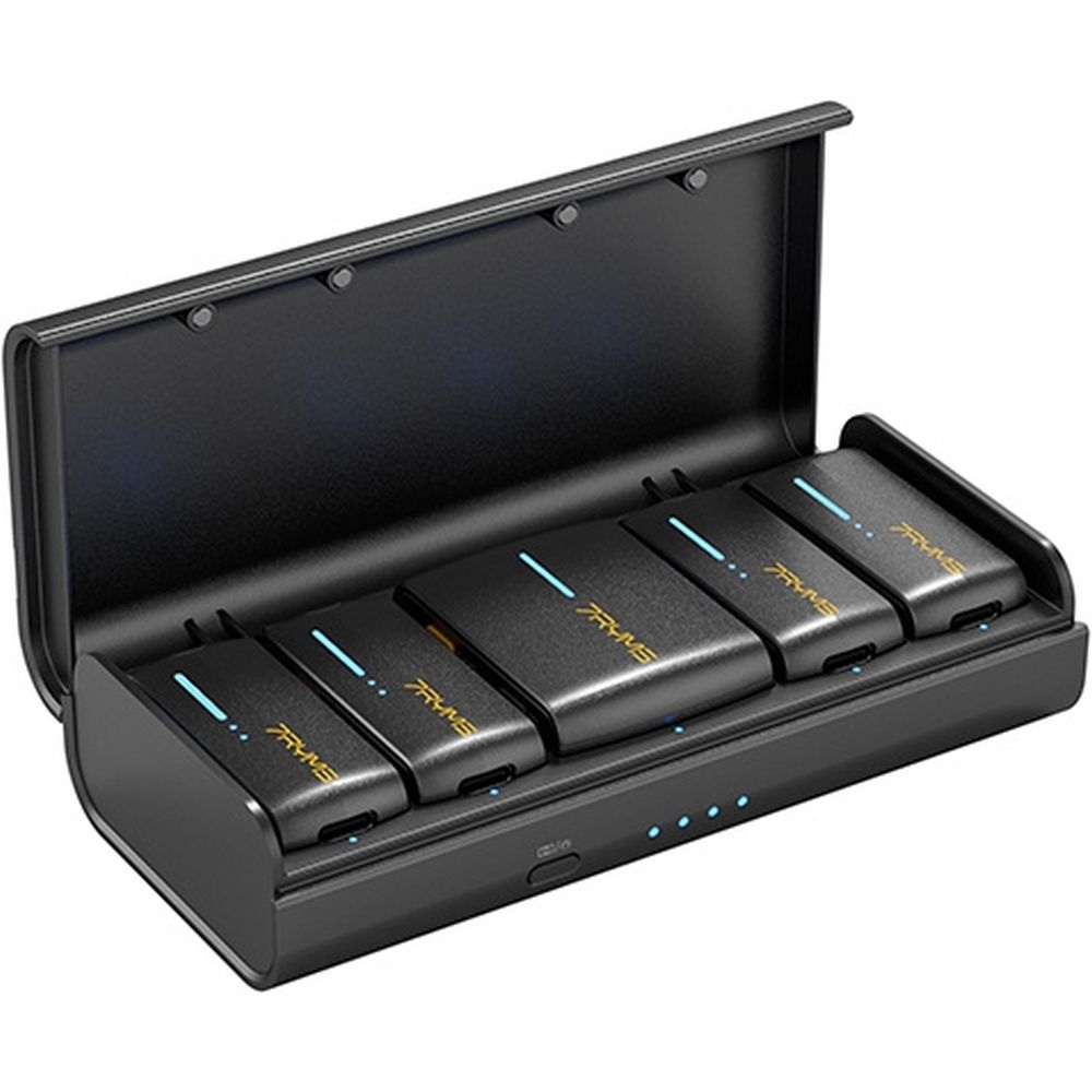 7RYMS Microfono wireless iRay DW40 con 4 trasmettitori, nero