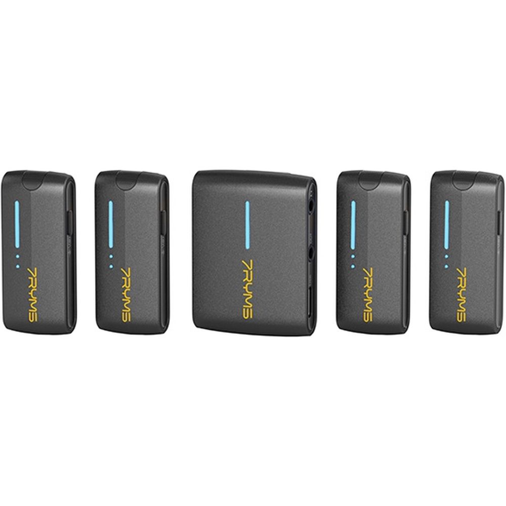 7RYMS Microfono wireless iRay DW40 con 4 trasmettitori, nero