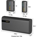 7RYMS Microfono wireless iRay DW40 con 4 trasmettitori, nero