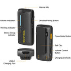 7RYMS Microfono wireless iRay DW40 con 4 trasmettitori, nero