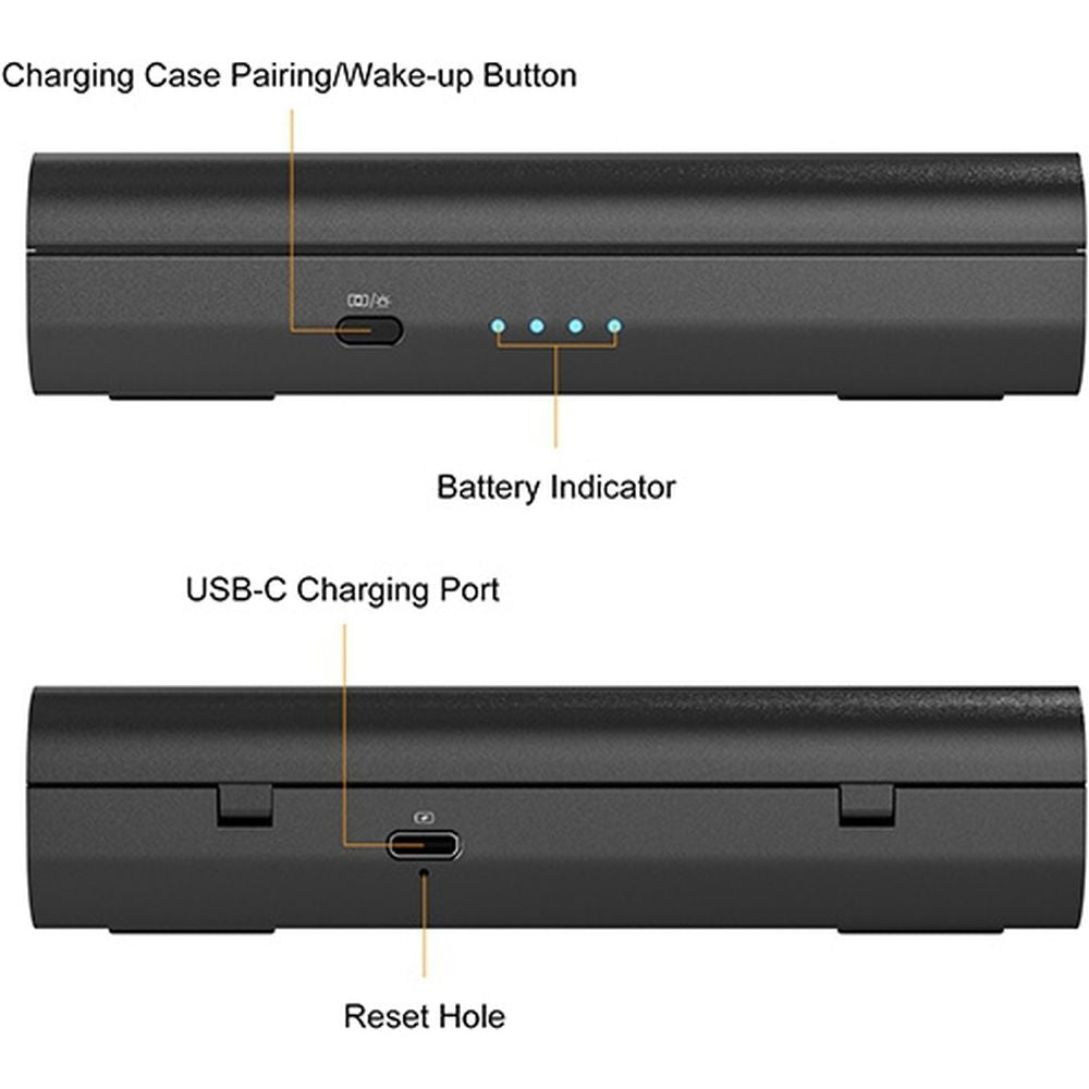 7RYMS Microfono wireless iRay DW40 con 4 trasmettitori, nero