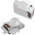 SmallRig 5265 Piastra di montaggio a L con impugnatura in legno per Fujifilm GFX 100RF (argento)