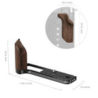 SmallRig 5266 Piastra di montaggio a forma di L con impugnatura in legno per Fujifilm GFX 100RF (nero)