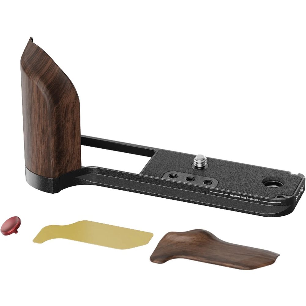 SmallRig 5266 Piastra di montaggio a forma di L con impugnatura in legno per Fujifilm GFX 100RF (nero)