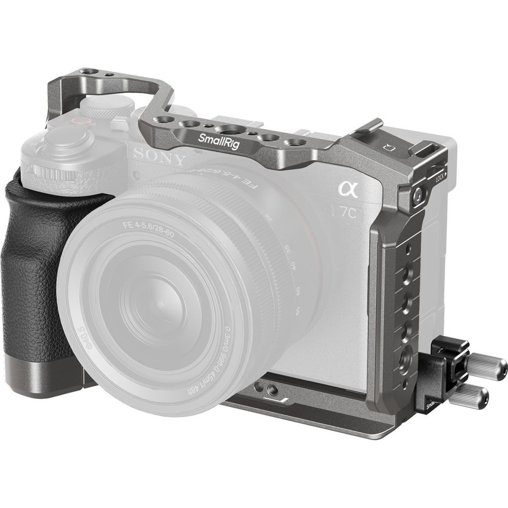 SmallRig 5198 Kit gabbia a sgancio rapido "HawkLock" con impugnatura in silicone per Sony Alpha 7C II / 7CR