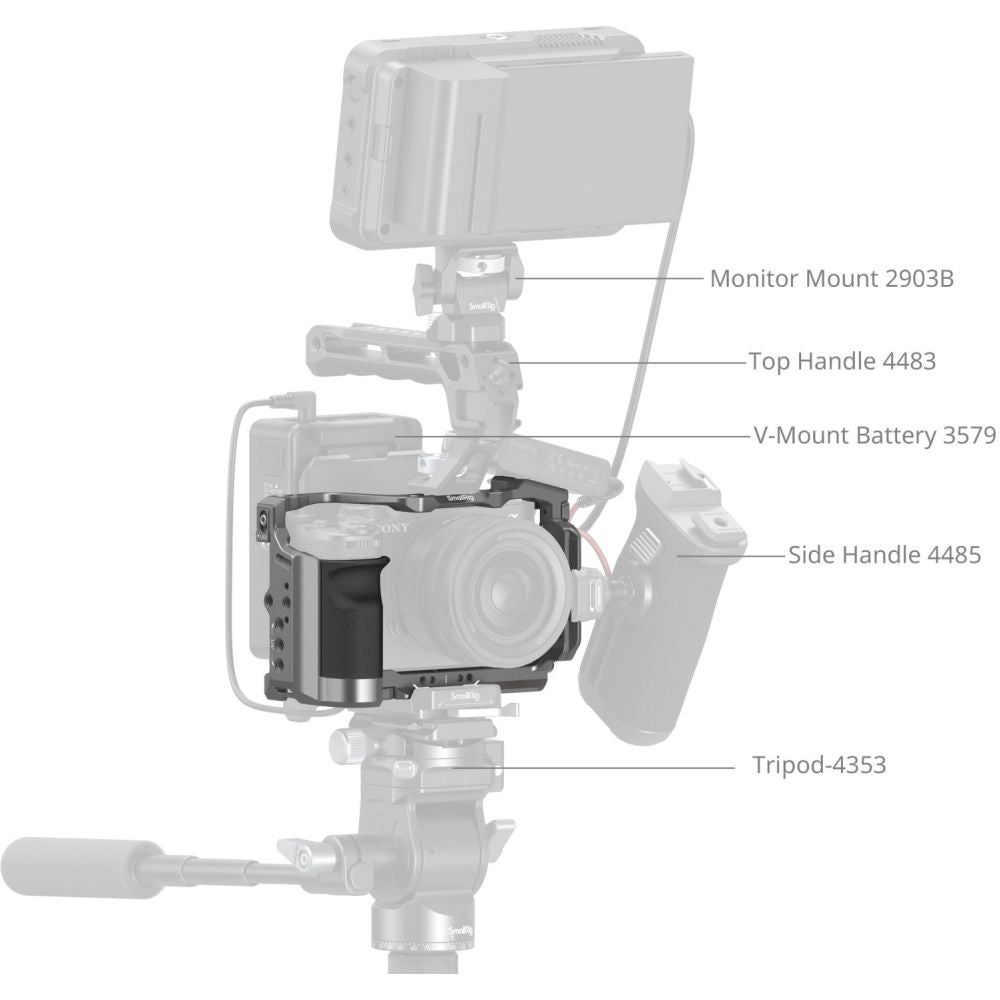 SmallRig 5198 Kit gabbia a sgancio rapido "HawkLock" con impugnatura in silicone per Sony Alpha 7C II / 7CR
