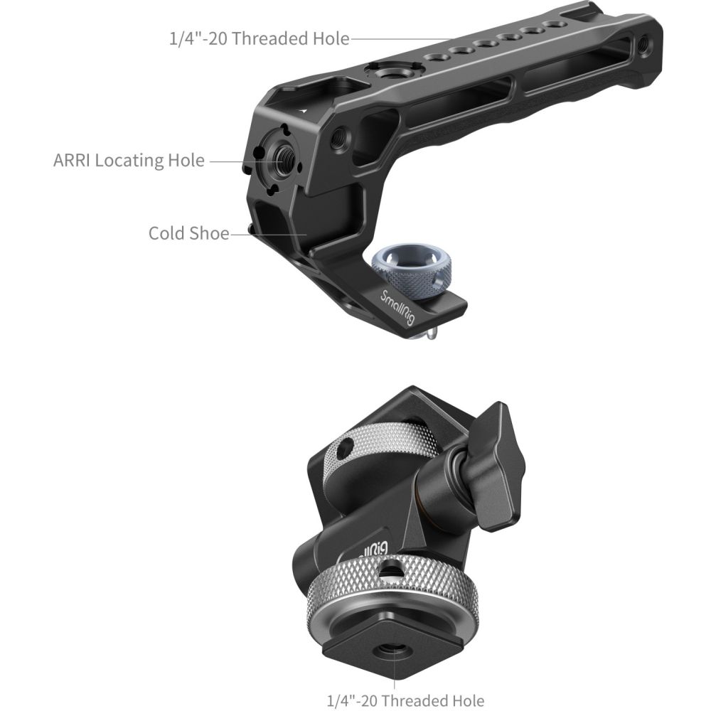 SmallRig 5322 Maniglia superiore con kit di supporto per monitor (compatibile con Cold Shoe)