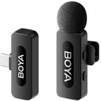 Boya BY-V10 V2.0 Microfono Lavalier Wireless per USB-C - 1 x TX e 1 x RX