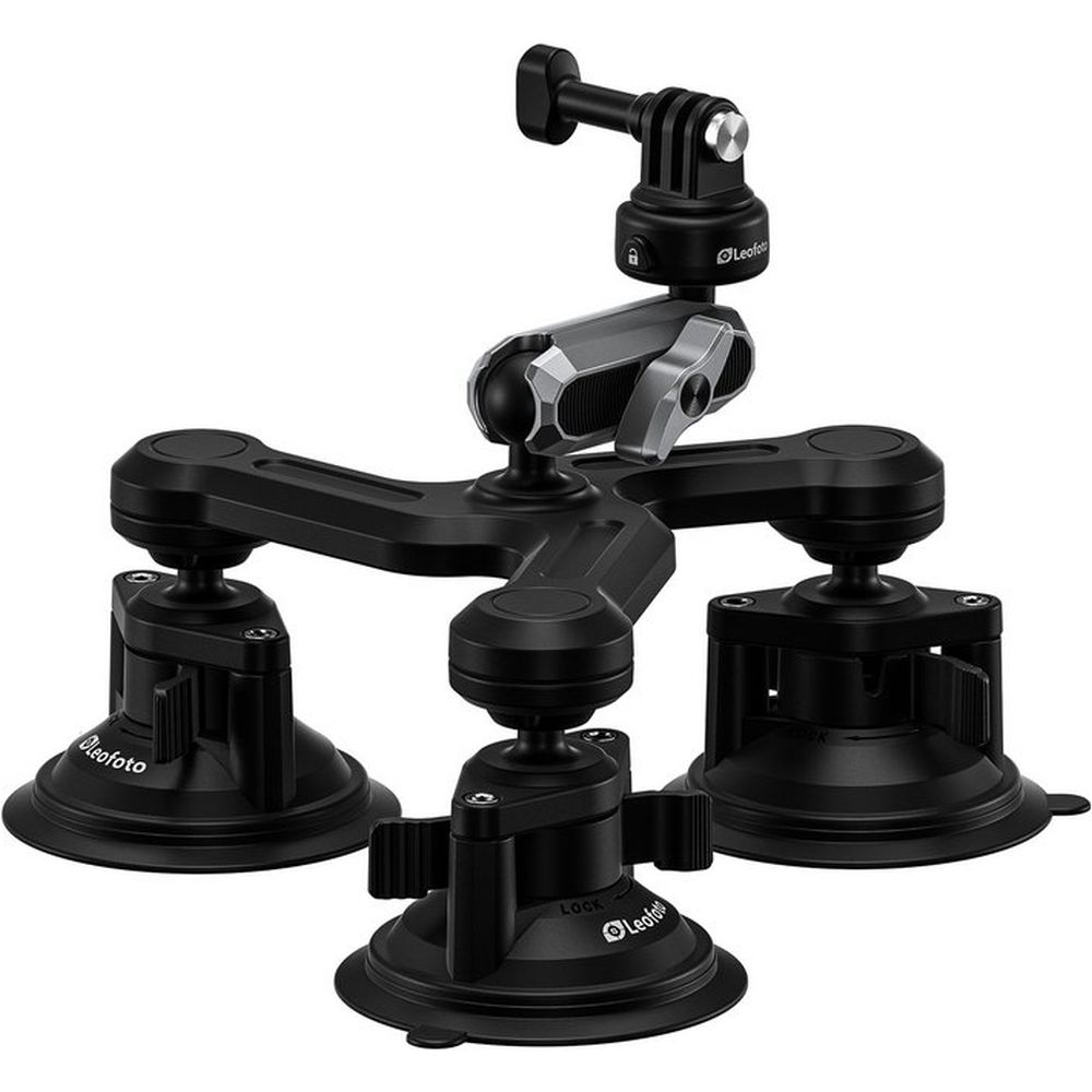 Leofoto LAC-05 Supporto a 3 ventose per videocamere d'azione
