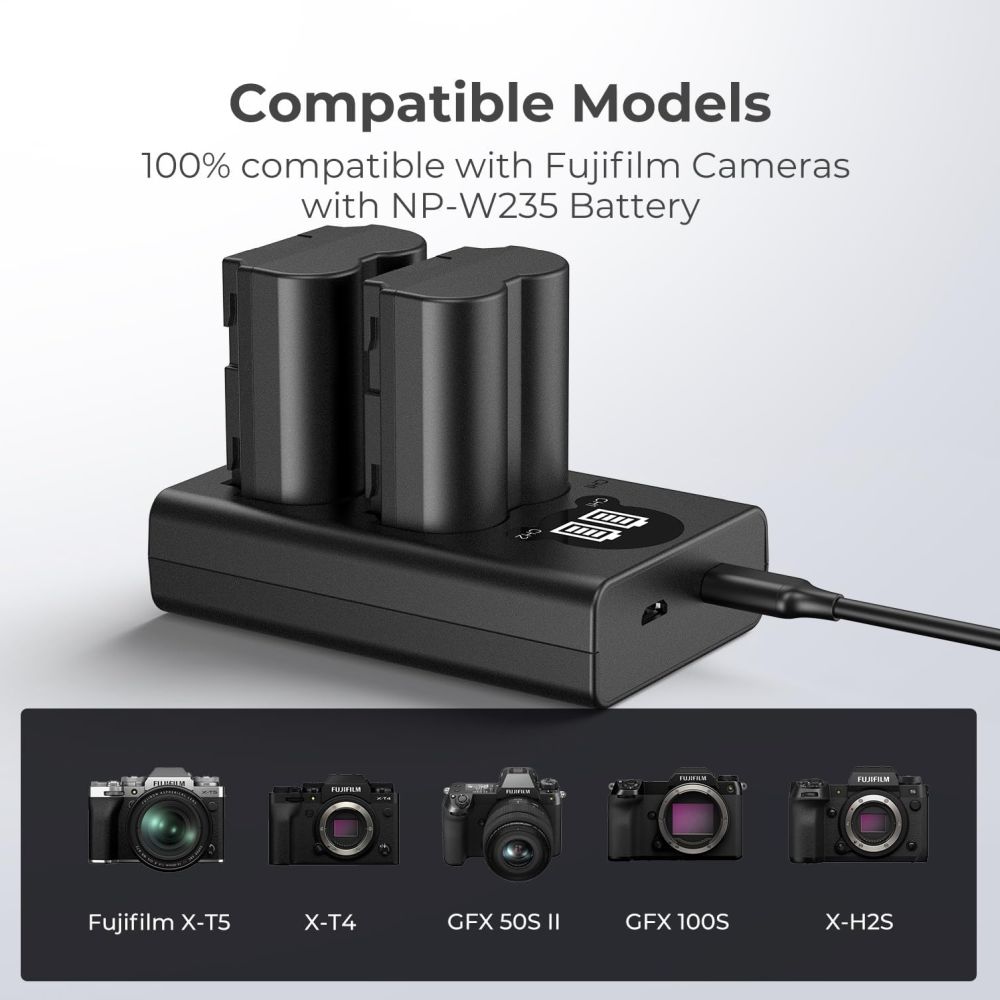 K&F Concept NP-W235 Caricabatterie doppio USB-C con display