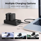 K&F Concept NP-W235 Caricabatterie doppio USB-C con display