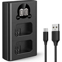 K&F Concept NP-FW50 Dual Battery Charger USB-C with display