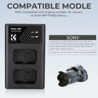 K&F Concept NP-FW50 Dual Battery Charger USB-C