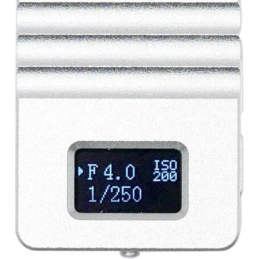 KEKS KM-Q digital light meter OLED display on top, silver