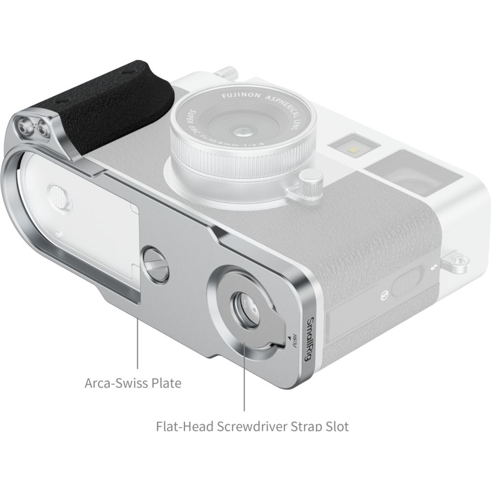 SmallRig 5216 L-Shaped Mount Plate with Silicone Handle for FUJIFILM X half, silver