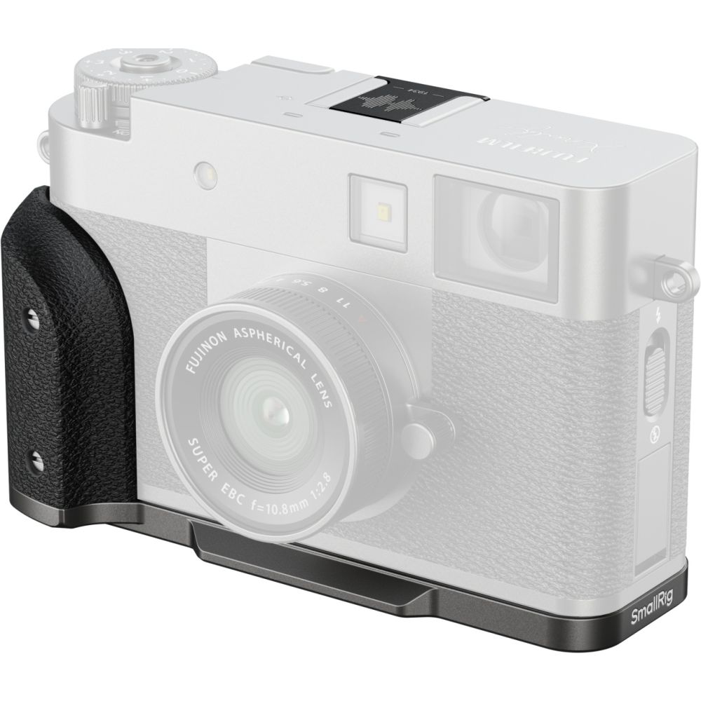 SmallRig 5217 Piastra di montaggio a L con impugnatura in silicone per FUJIFILM X half, argento antracite