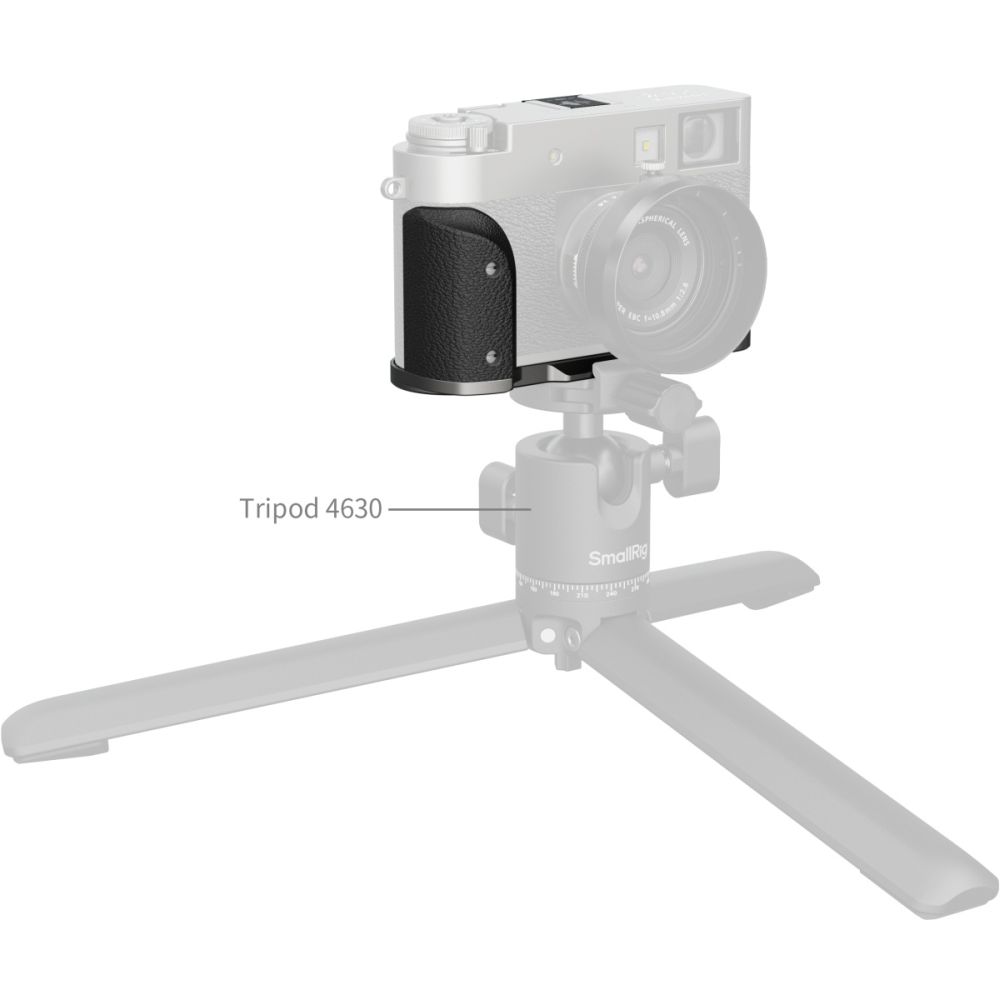 SmallRig 5217 Piastra di montaggio a L con impugnatura in silicone per FUJIFILM X half, argento antracite