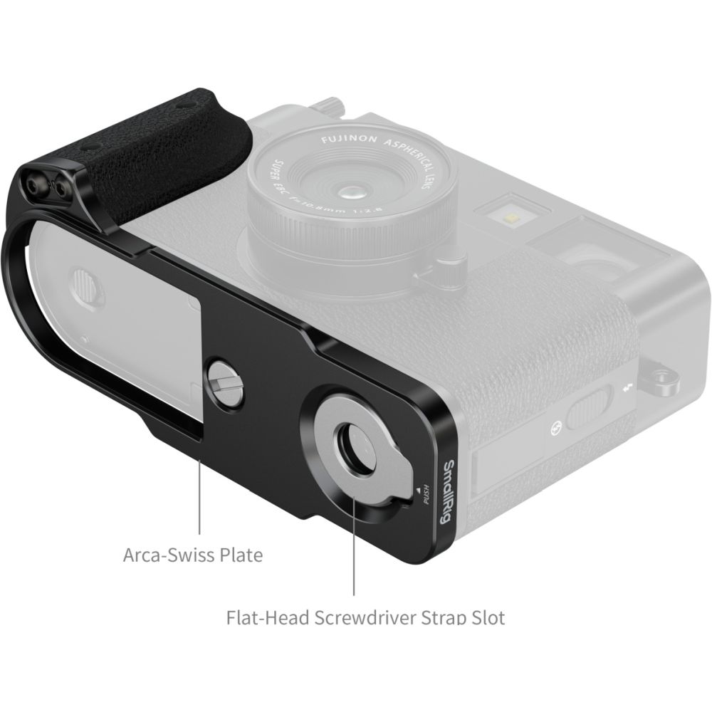 SmallRig 5332 L-Shaped Mount Plate with Silicone Handle for FUJIFILM X half, black