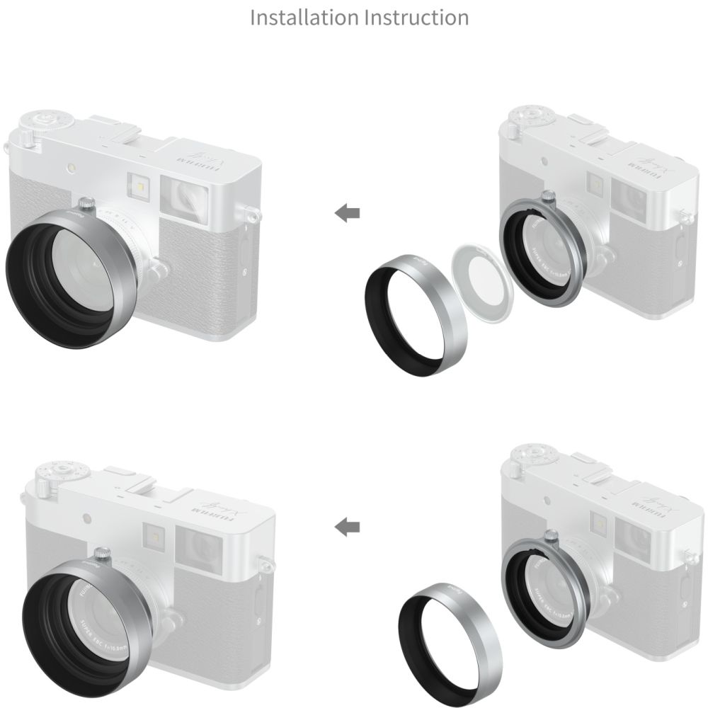SmallRig 5393 Lens Hood for FUJIFILM X half, silver