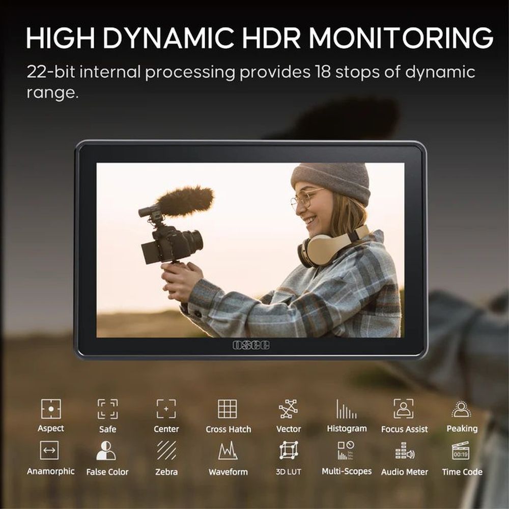 Osee Monitor da 7 pollici HDR SDI e 4K-HDMI - 3000 nits