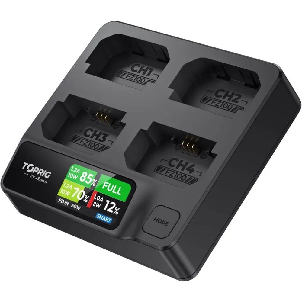 Accsoon TopRig 100W 4-Bay NP-FZ100 Fast Charger