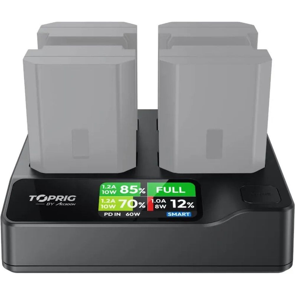 Accsoon TopRig 100W 4-Bay NP-FZ100 Fast Charger