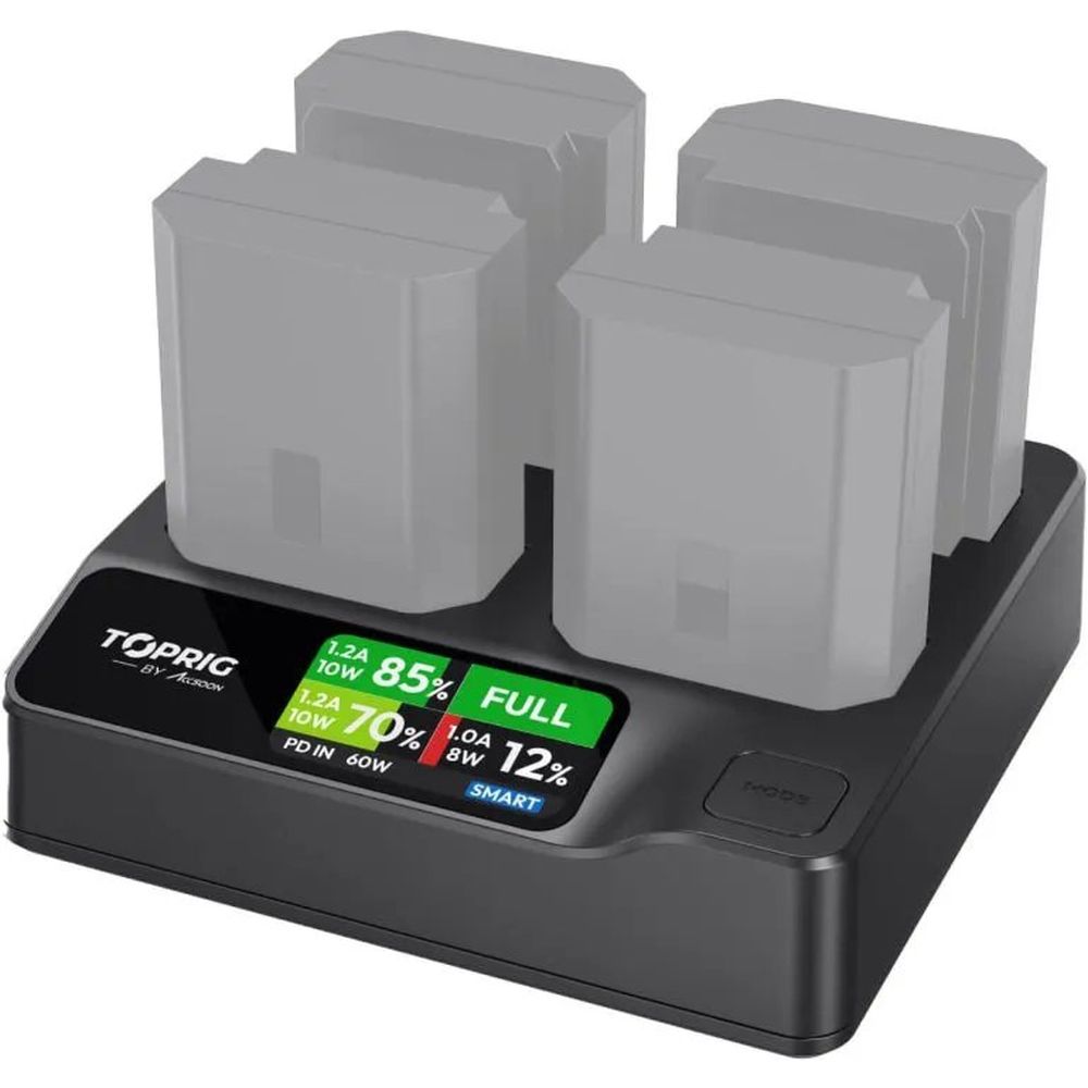Accsoon TopRig 100W 4-Bay NP-FZ100 Fast Charger