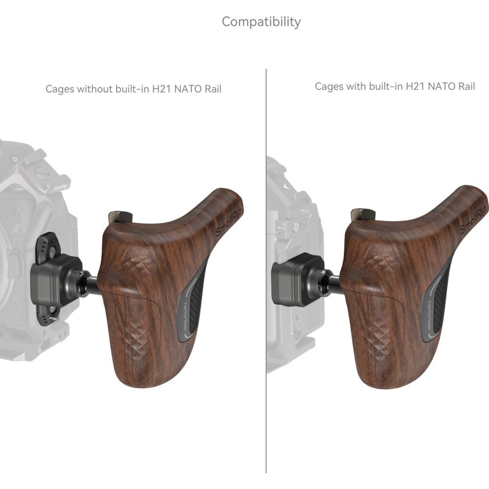 SmallRig 5161 Impugnatura in legno serie "ImageGrip" con morsetto NATO (lato sinistro)