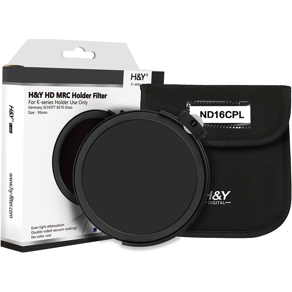 H&Y K-Series ND16 + circular polariser HD MRC 95mm drop-in holder filter