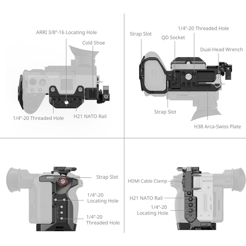 SmallRig 5588 Kit gabbia per Sony FX2