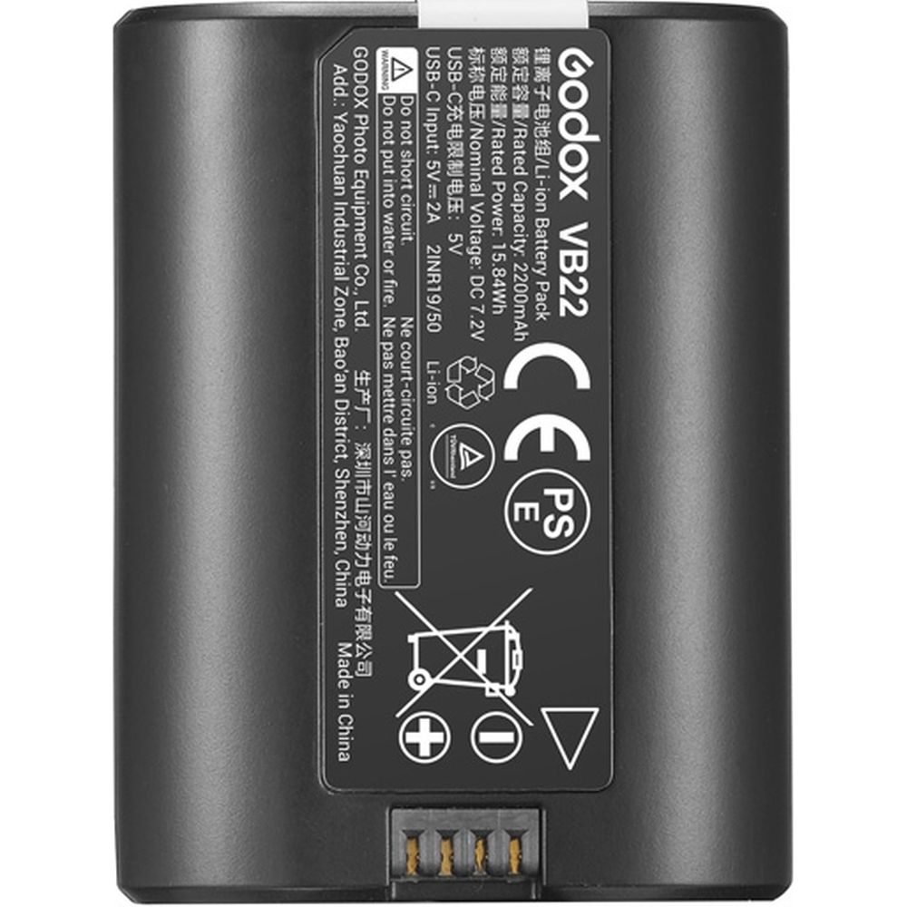 Batteria ricaricabile Godox VB-22 per flash touch schermo agli ioni di litio TTL V480