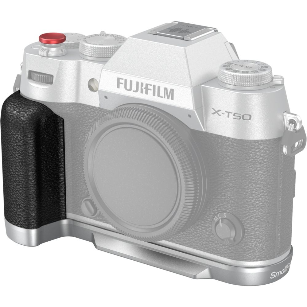 Piastra di montaggio a L SmallRig 4713C con impugnatura in silicone per FUJIFILM X-T50, argento