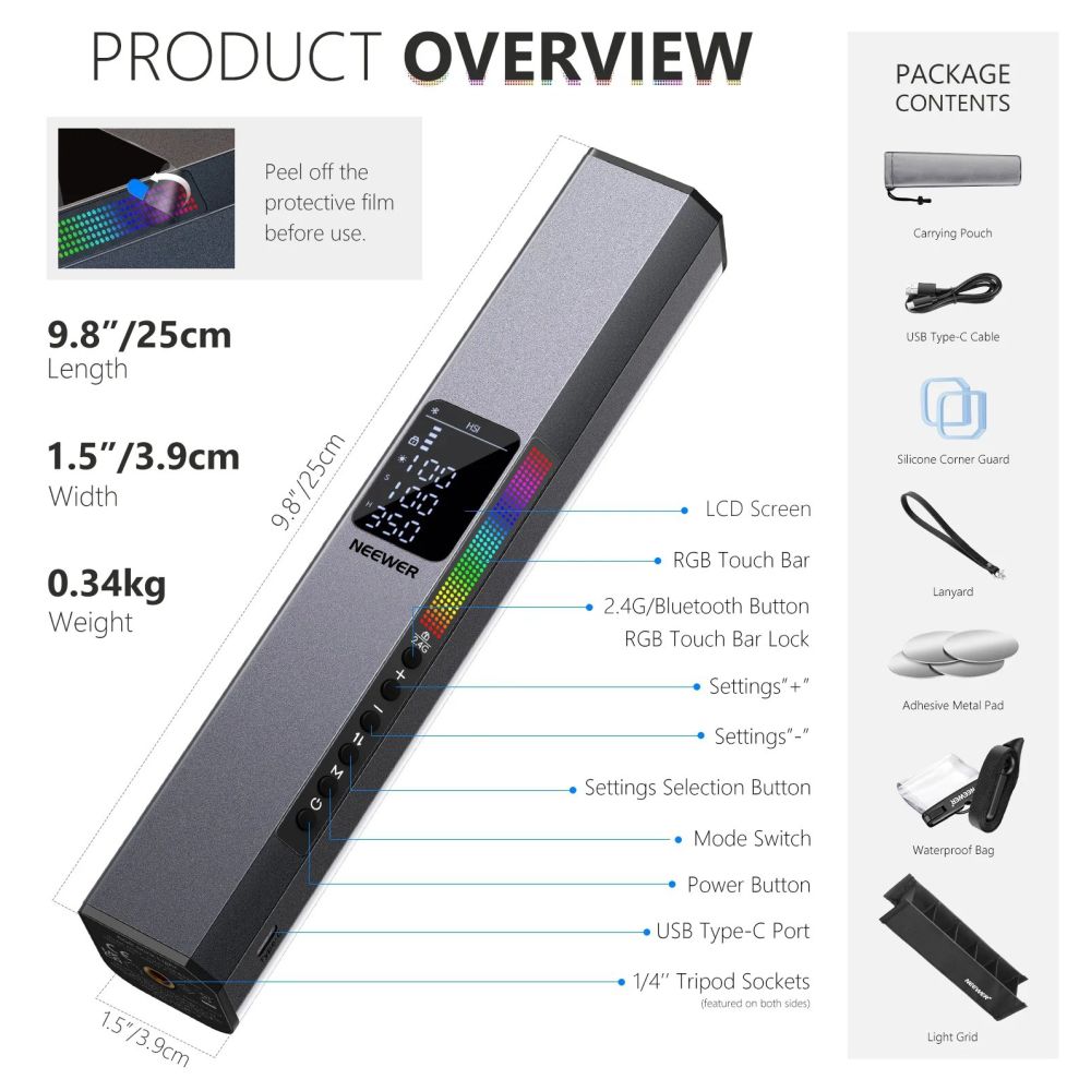 Lampada magnetica LED RGB RGB1 Neewer