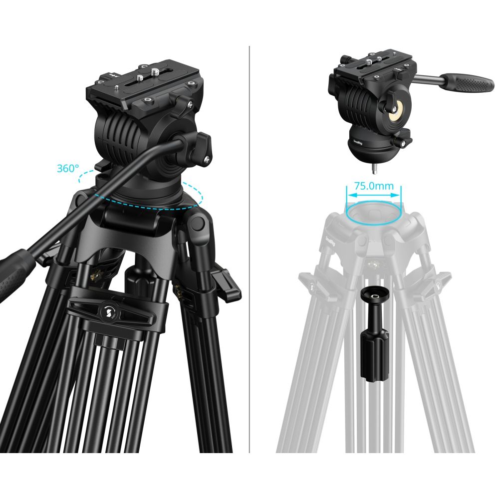 SmallRig 5442 FSD14 FreeSpeed Treppiede in lega di alluminio per impieghi gravosi