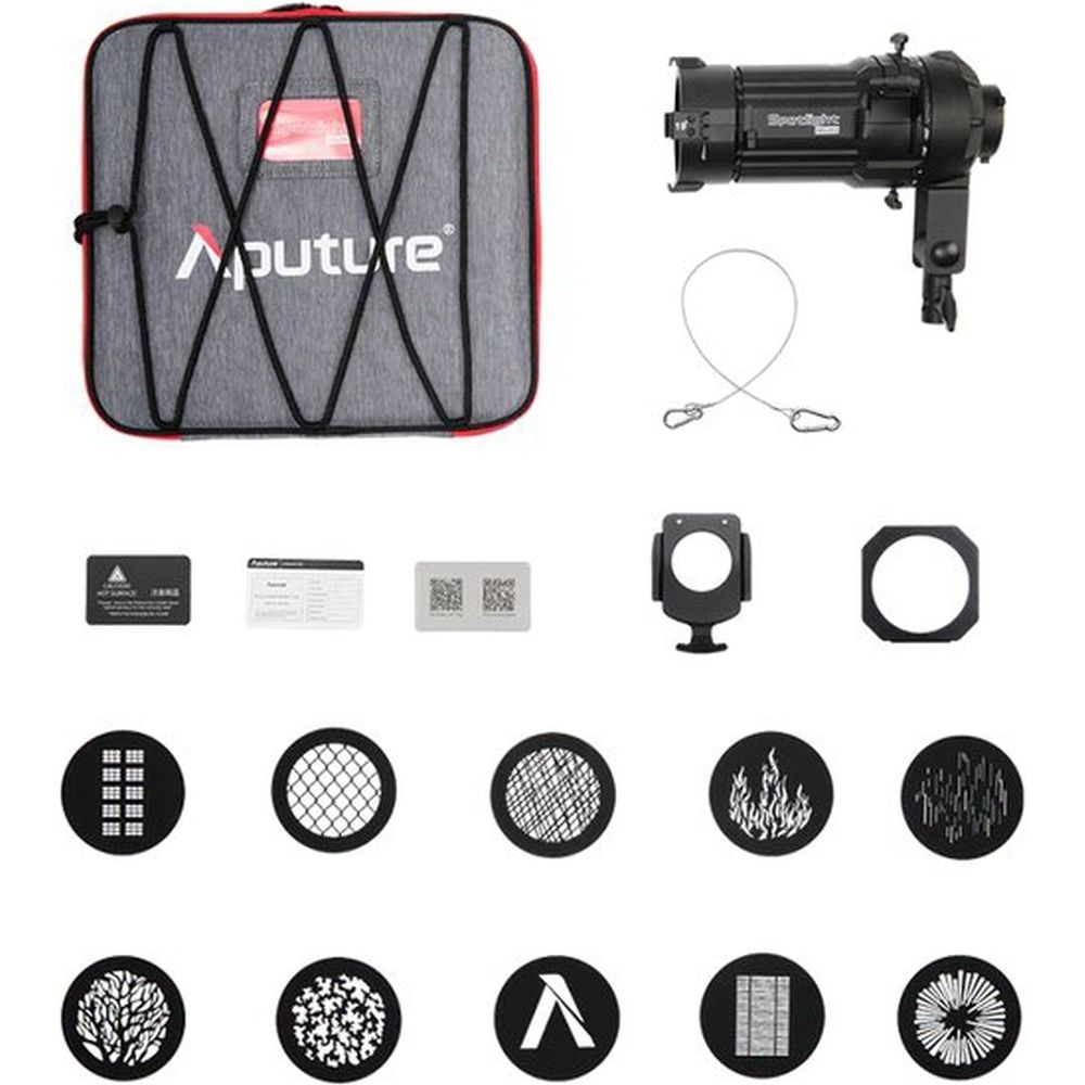 Kit mini faretto Aputure con lente 19° e modellatore di luce