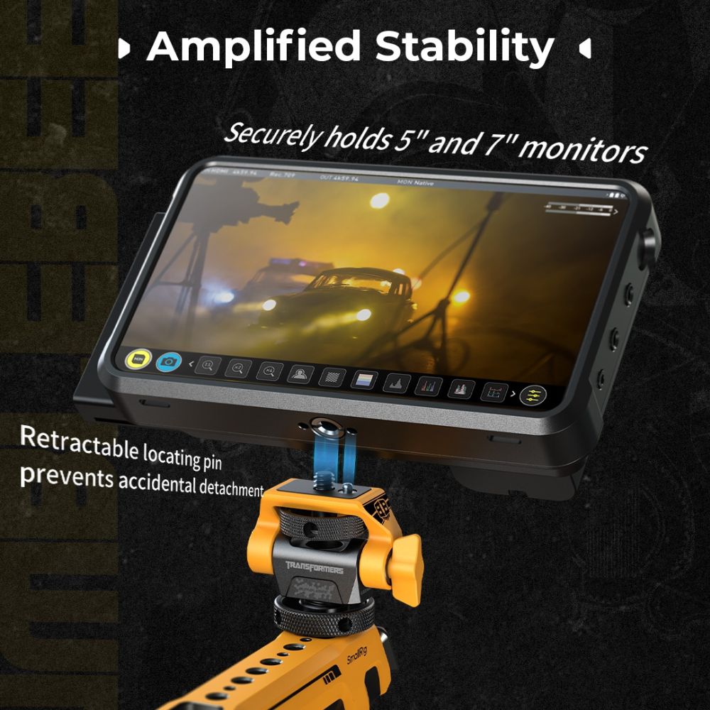 Supporto per monitor regolabile SmallRig 5520 compatibile con viti ARRI 3/8''-16 "BumbleBee Edition"