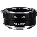 K&F Adattatore per obiettivo Nikon F - Sony E-Attacco
