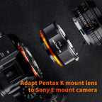 K&F Obiettivo Adattatore Pentax K - Sony E-Attacco (PRO)