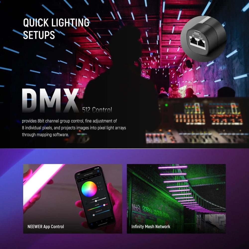 Neewer TL60C 20W RGB LED stick luminoso