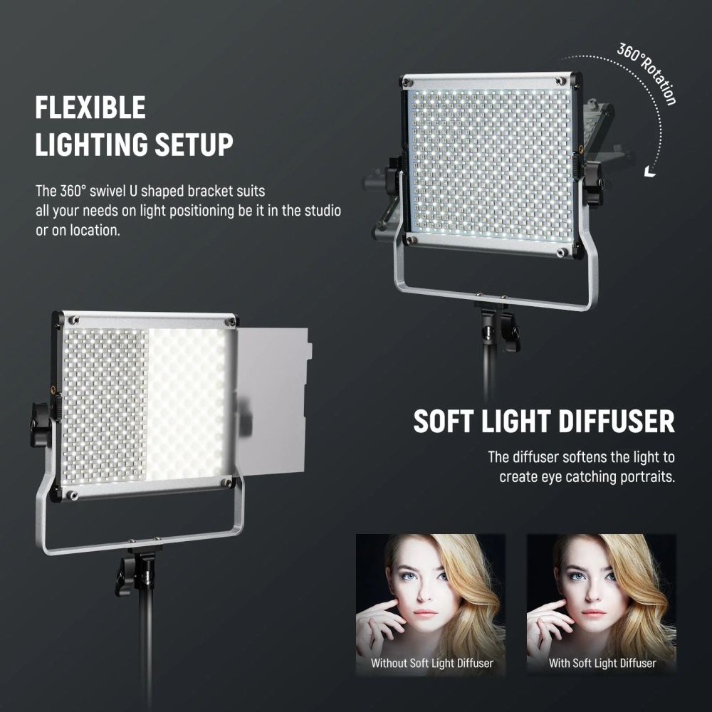 Neewer 660 PRO II 2x 50W RGB LED light kit incl. stands and carry bag
