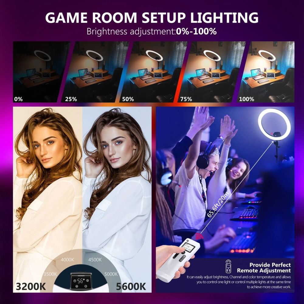 Kit luce ad anello Neewer SRP18-2.4G 55 W
