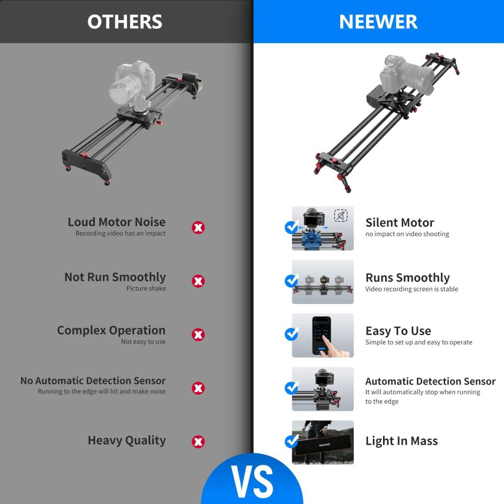Neewer ER1-120 motorized wireless carbon fiber camera slider