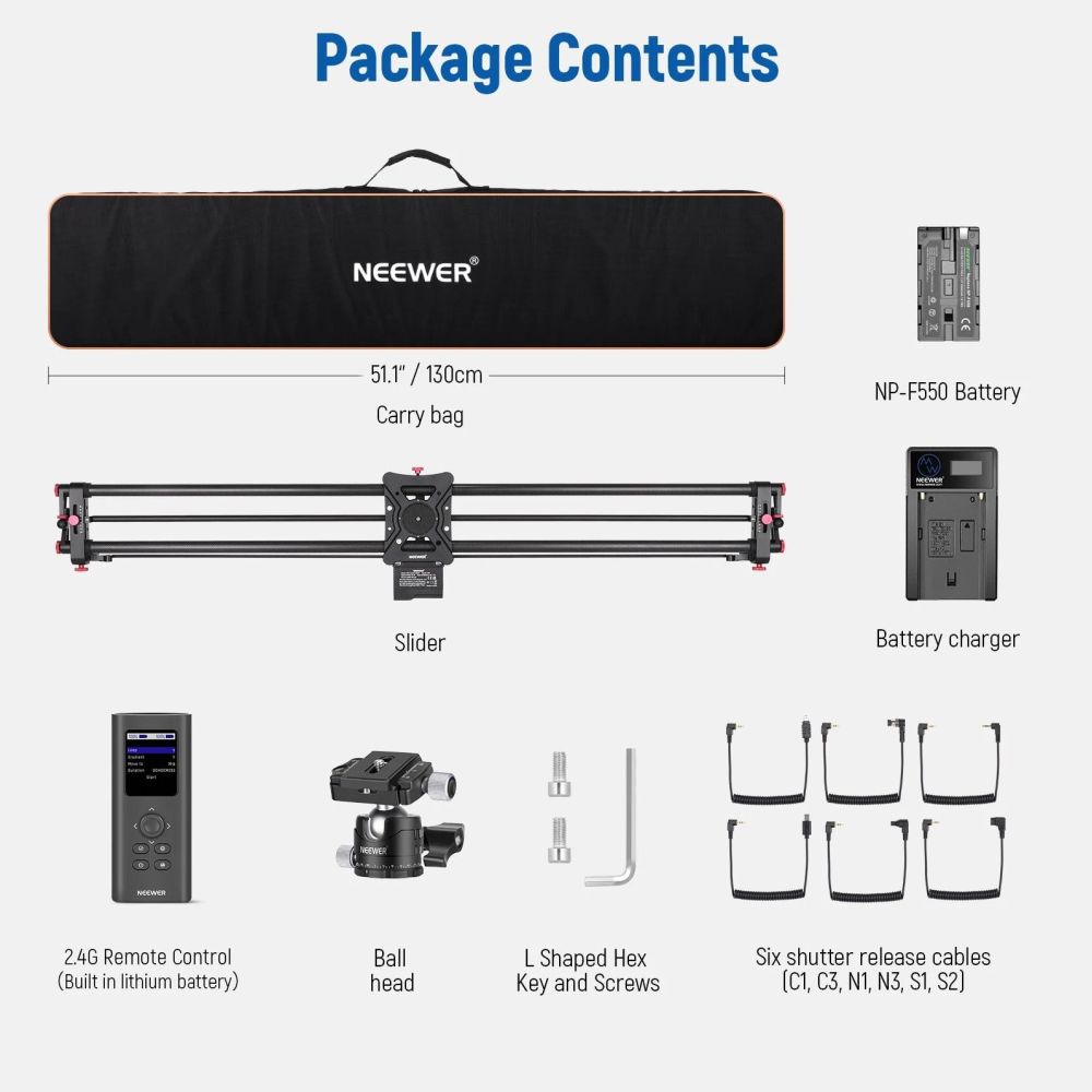 Neewer ER1-120 motorized wireless carbon fiber camera slider