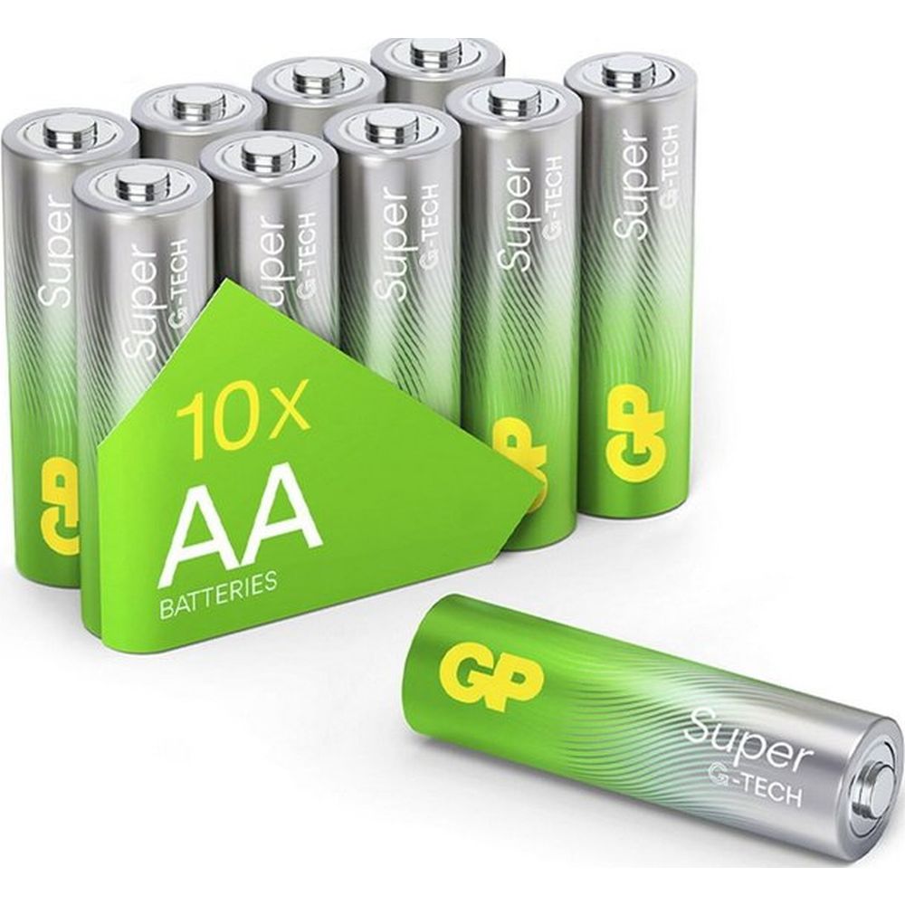 Confezione blister da 10 batterie alcaline GP Super AA da 1,5 V