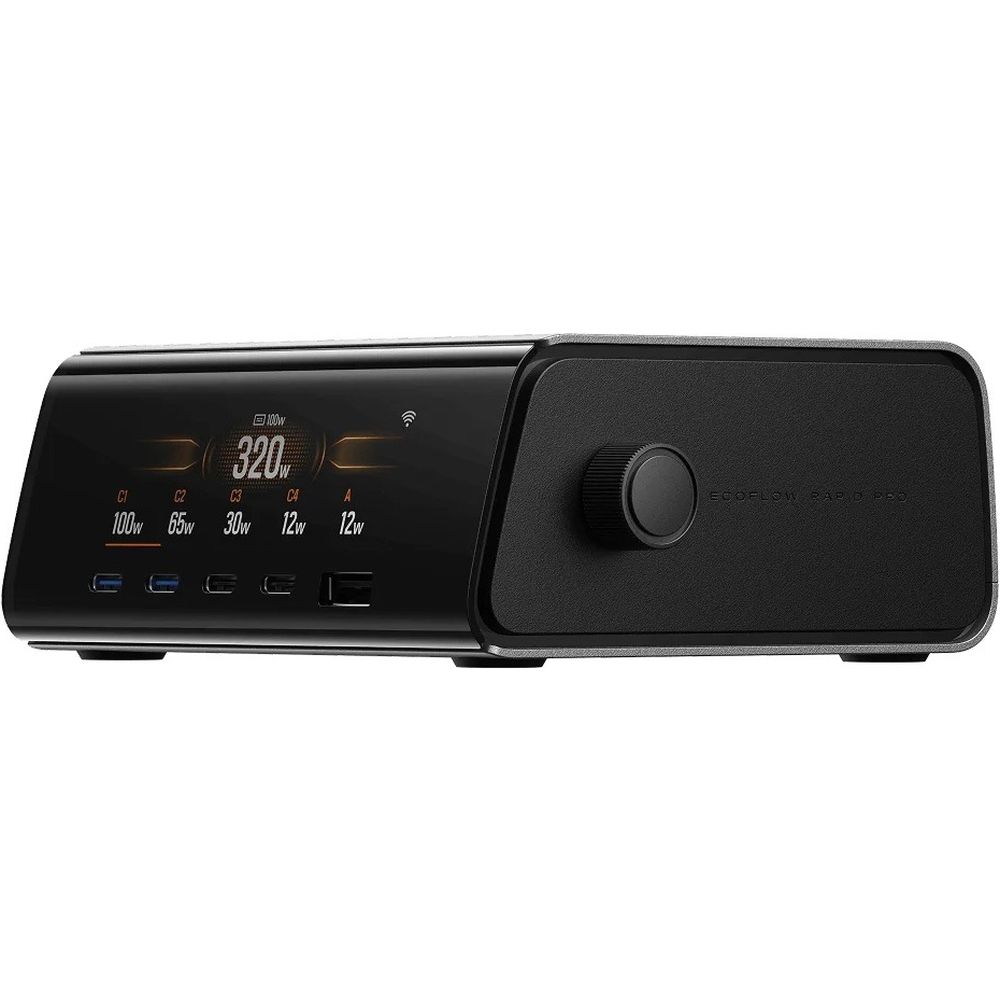 Caricabatterie da tavolo EcoFlow RAPID Pro da 320 W con GaN (5 porte)