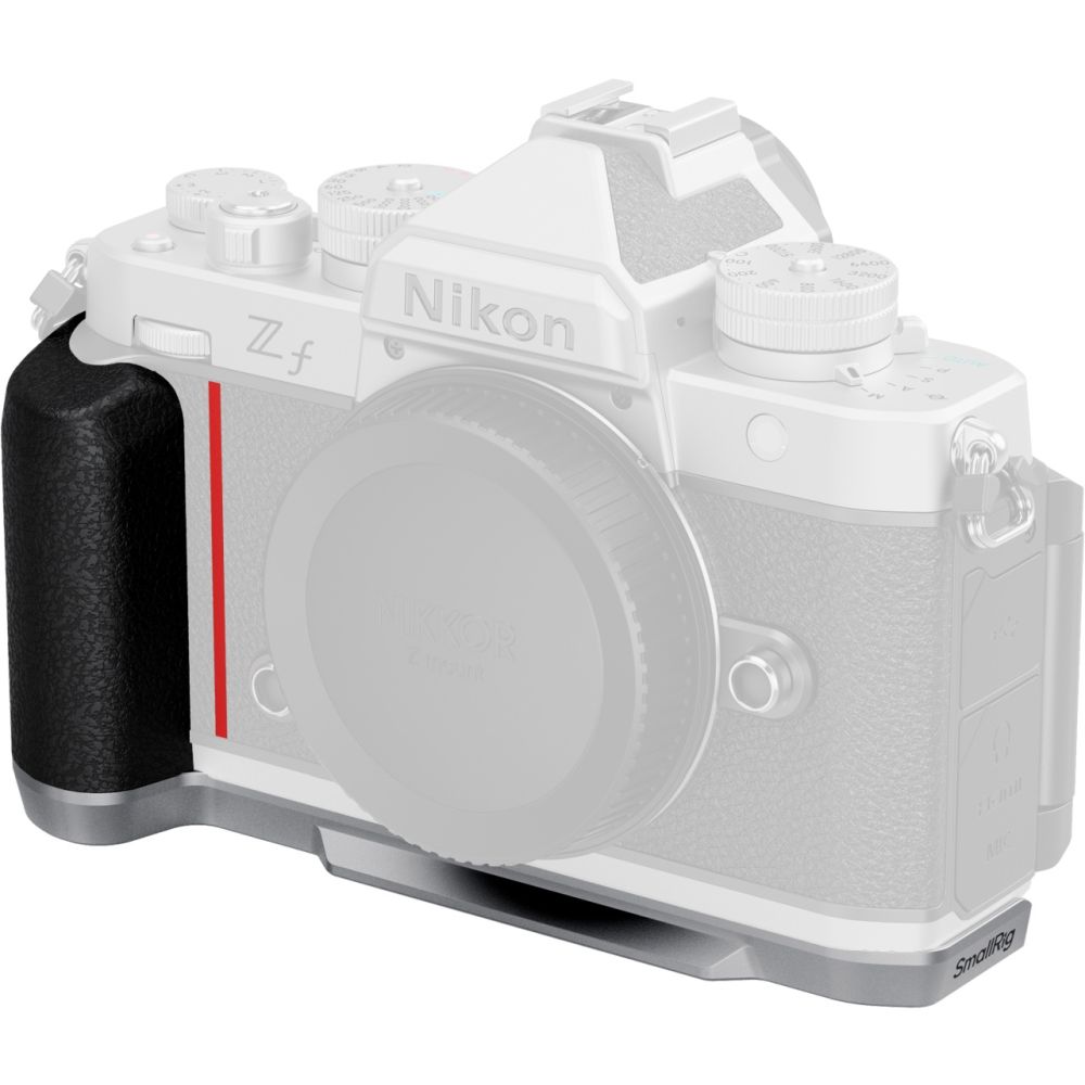 Piastra di montaggio a L SmallRig 5706 con impugnatura in silicone per Nikon Z f, argento