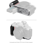 Piastra di montaggio a L SmallRig 5706 con impugnatura in silicone per Nikon Z f, argento