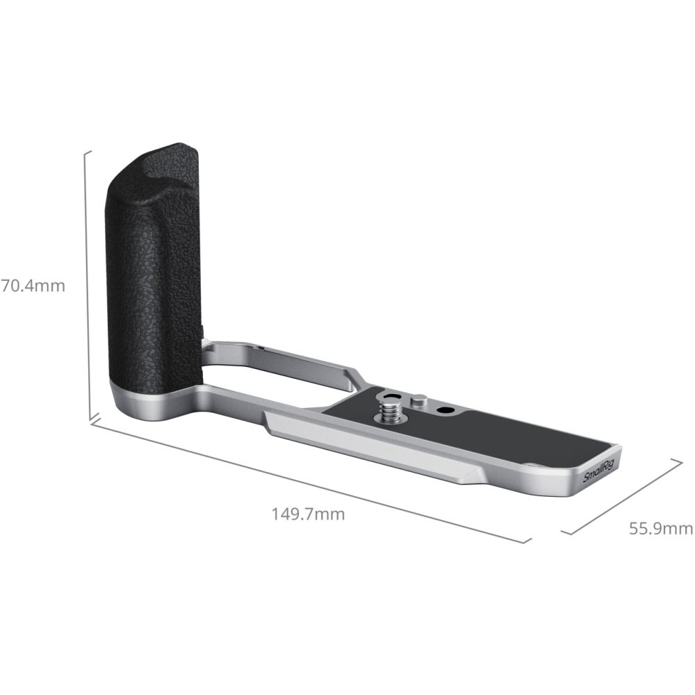 Piastra di montaggio a L SmallRig 5706 con impugnatura in silicone per Nikon Z f, argento